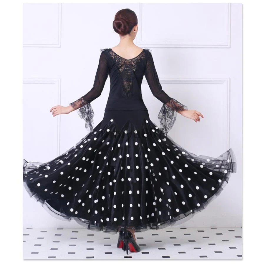 ダンス衣装 社交ダンス シフォン 水玉 ドット ロングスカート ふんわり モダンドレス フラメンコ ラテンダンス エレガント 演奏会 ステージ ダンス衣装 社交ダンス シフォン 水玉 ドット ロングスカート ふんわり モダンドレス フラメンコ ラテンダンス エレガント 演奏会 ステージ