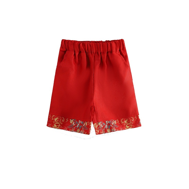 子供合唱団パフォーマンス衣装漢服少年少女ステージパフォーマンス衣装赤辰年馬面スカート親子スーツ