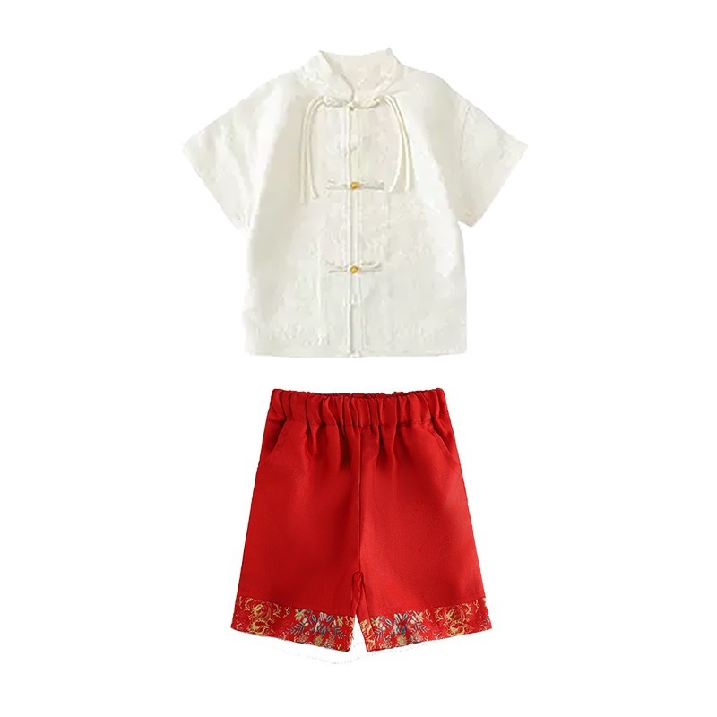 子供合唱団パフォーマンス衣装漢服少年少女ステージパフォーマンス衣装赤辰年馬面スカート親子スーツ