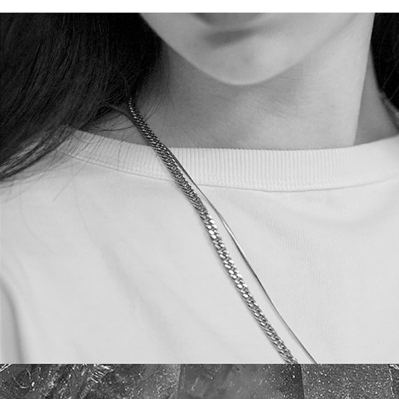 bts ジョングク着用 Surgical Steel Layered Necklace/ Seven MV着用 bts ジョングク着用 Surgical Steel Layered Necklace/ Seven MV着用