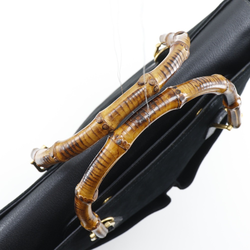 バンブートート オールドグッチ トートバッグ スウェード 黒 レディース 中古品 バンブートート オールドグッチ トートバッグ スウェード 黒 レディース 中古品