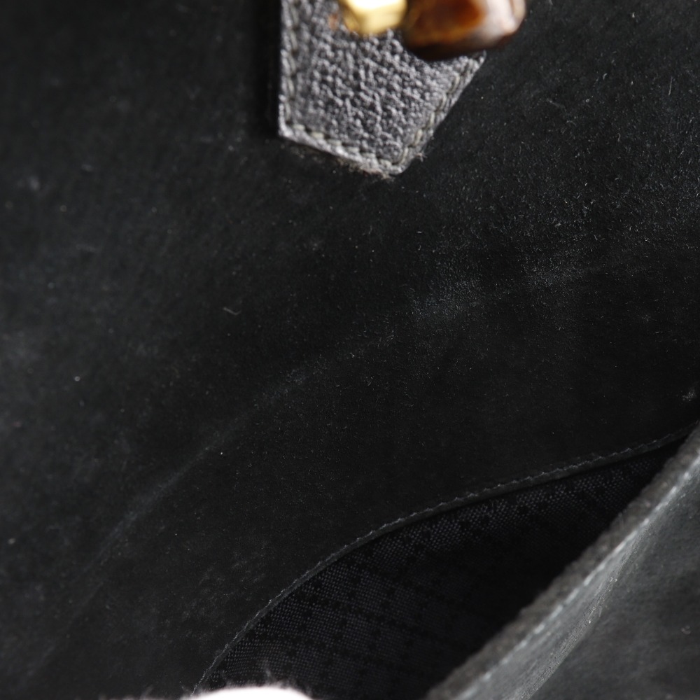 バンブートート オールドグッチ トートバッグ スウェード 黒 レディース 中古品 バンブートート オールドグッチ トートバッグ スウェード 黒 レディース 中古品