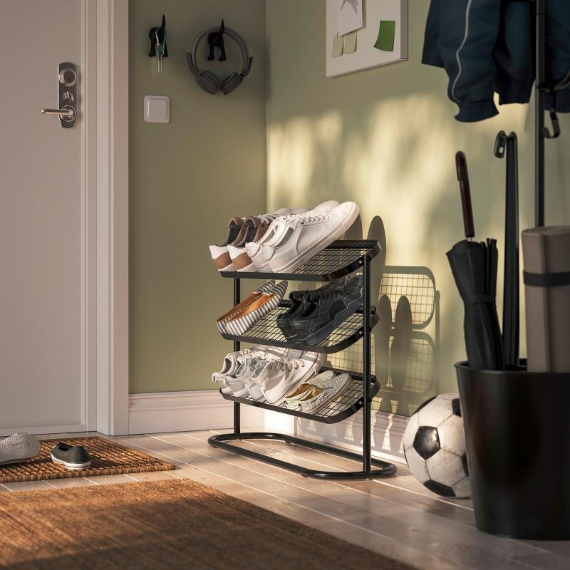 ALGANAS エリヤネス シューズラック - ブラック 76x24x59 cm ALGANAS エリヤネス シューズラック - ブラック 76x24x59 cm