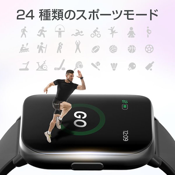 スマートウォッチ B16 曲面ガラス採用 1.75インチ大画面 IP68防水 皮膚温変動測定 Bluetooth5.2搭載 心拍計 歩数計 血中酸素  GPS連携 アラーム 軽量 男女兼用