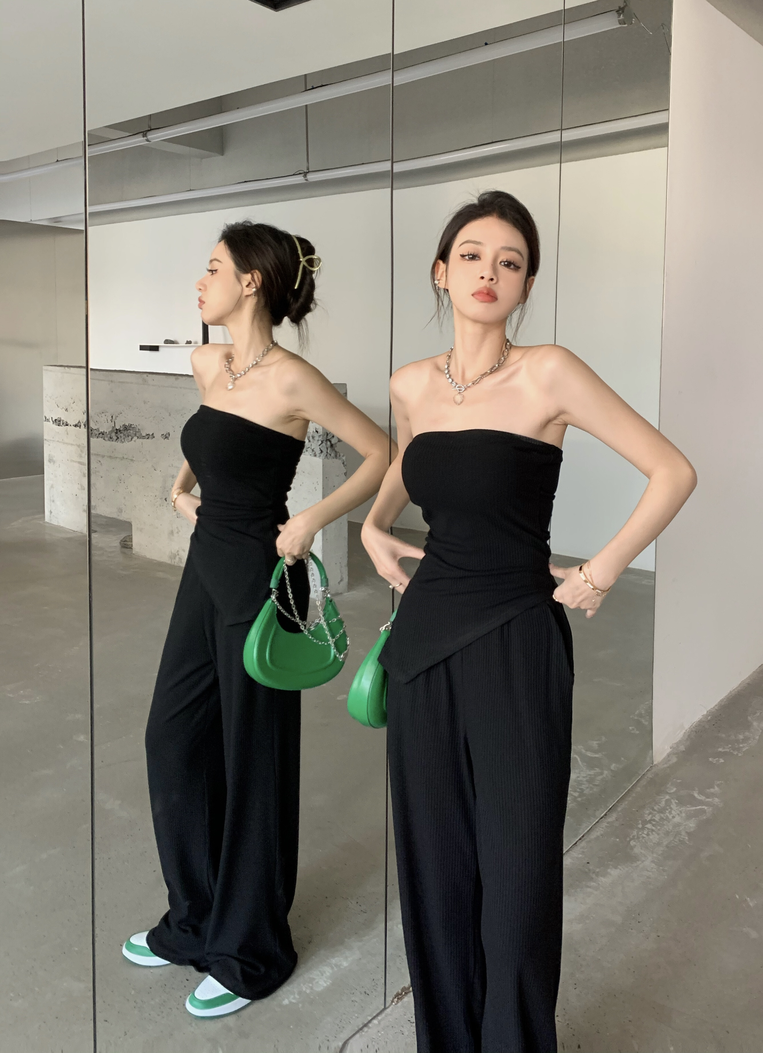 セットアップ レディース チューブトップ ワイドパンツ クロップド丈 クロップド 袖なし スリム 細身 ハイウエスト ワイド 薄手 上下セット 2点セット ツーピース お得 かわいい 大人可愛い セットアップ レディース チューブトップ ワイドパンツ クロップド丈 クロップド 袖なし スリム 細身 ハイウエスト ワイド 薄手 上下セット 2点セット ツーピース お得 かわいい 大人可愛い