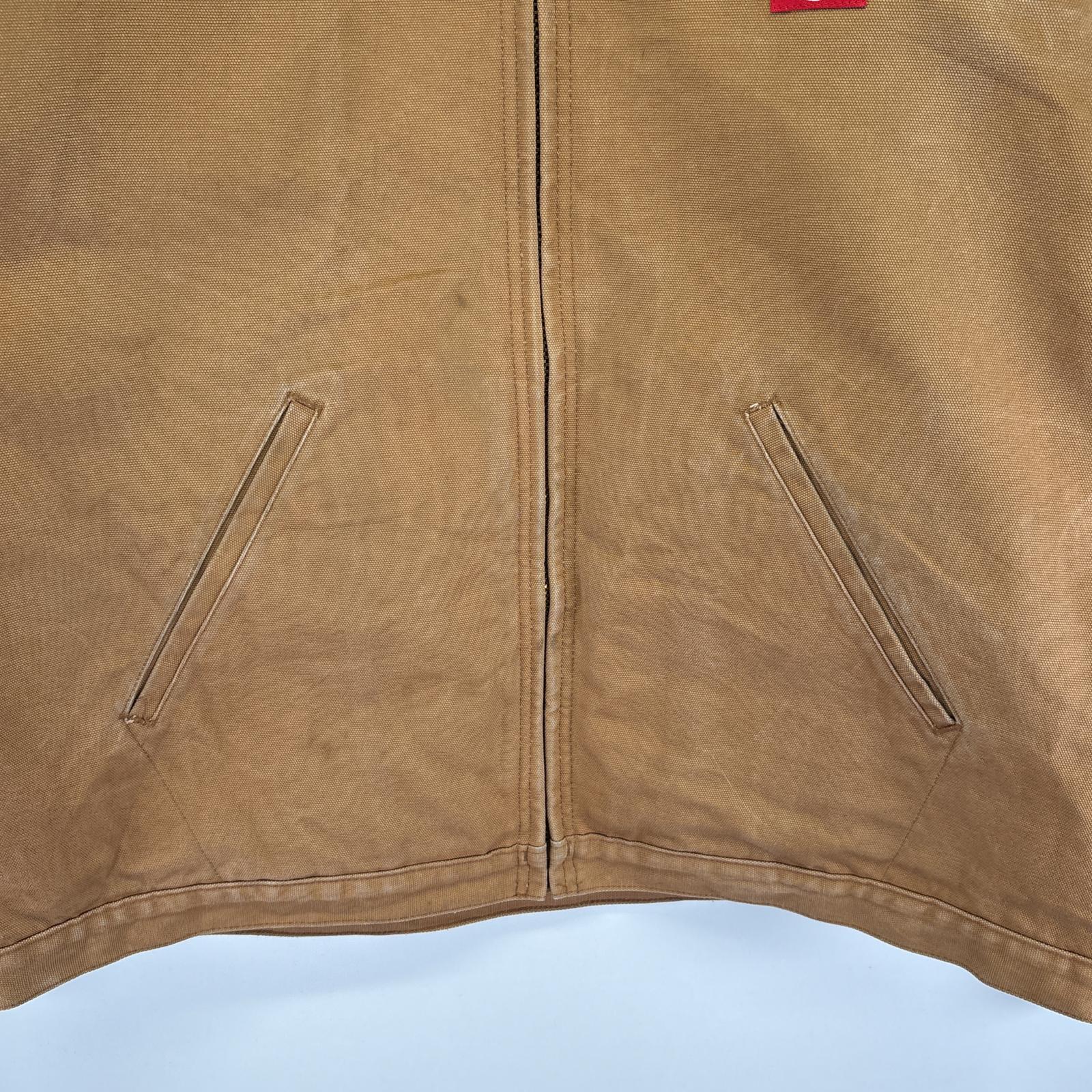 古着 ワークジャケット ダック 大きいサイズ デトロイトタイプジャケット ワンポイントロゴ ブランケットライナー XXL ブラウン系 メンズ 古着 ワークジャケット ダック 大きいサイズ デトロイトタイプジャケット ワンポイントロゴ ブランケットライナー XXL ブラウン系 メンズ