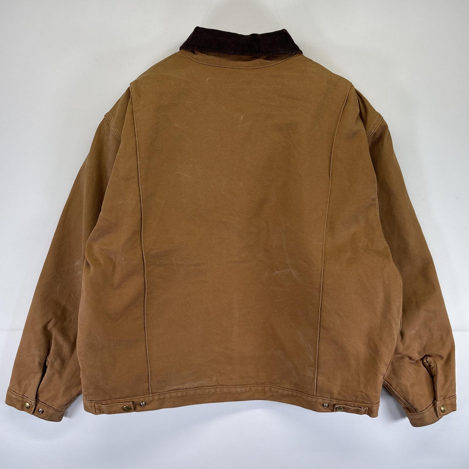 古着 ワークジャケット ダック 大きいサイズ デトロイトタイプジャケット ワンポイントロゴ ブランケットライナー XXL ブラウン系 メンズ 古着 ワークジャケット ダック 大きいサイズ デトロイトタイプジャケット ワンポイントロゴ ブランケットライナー XXL ブラウン系 メンズ