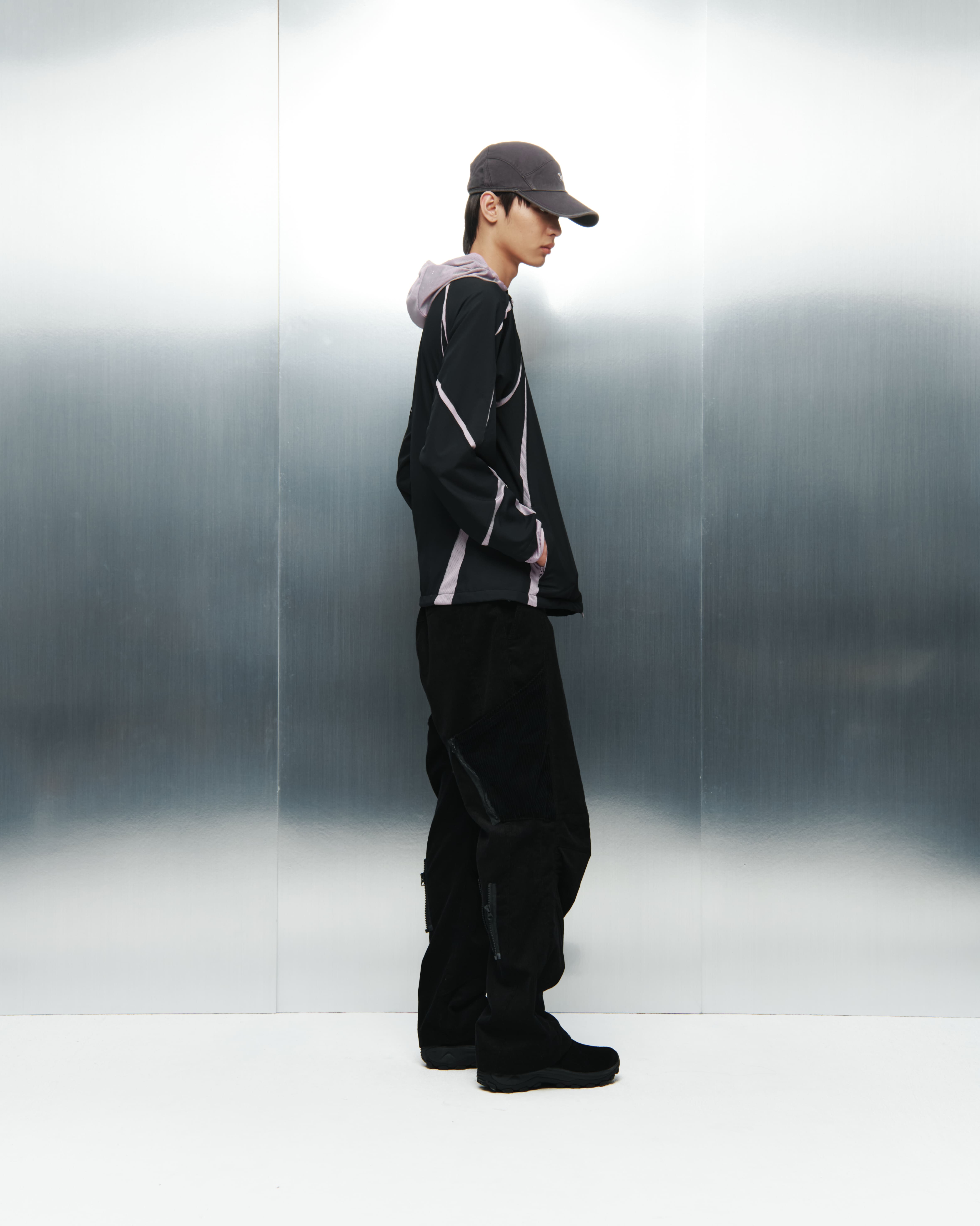 SANSANGEAR】 SLASH HOODIE JACKET : BLACK