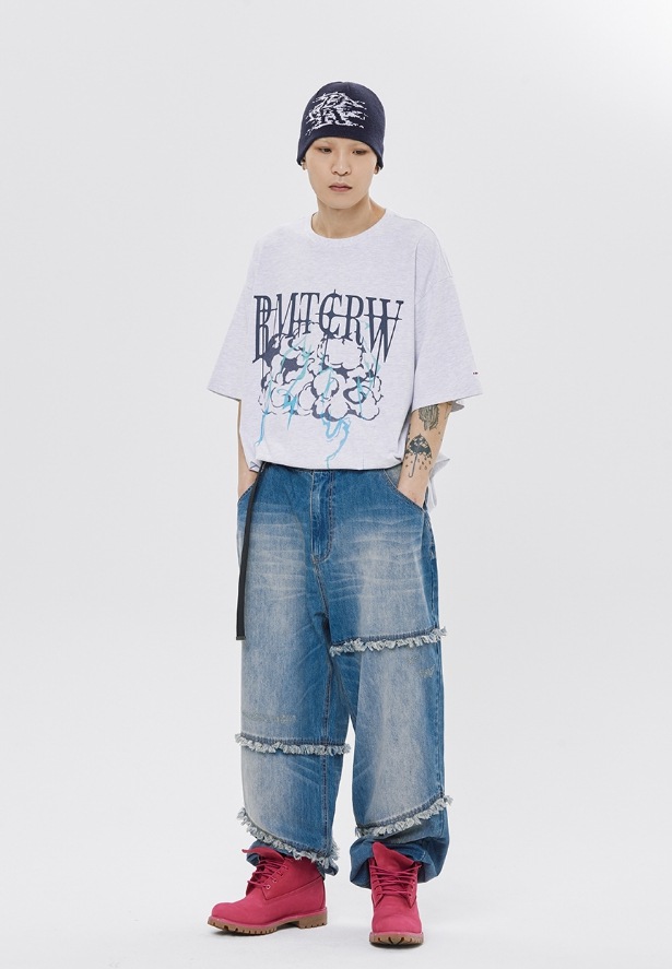 [ROMANTIC CROWN]★24SU ★VOLUME LOGO THUNDER CLOUD TEE SHIRT ROMANTIC CROWN]☆24SU ☆VOLUME LOGO THUNDER CLOUD TEE SHIRT