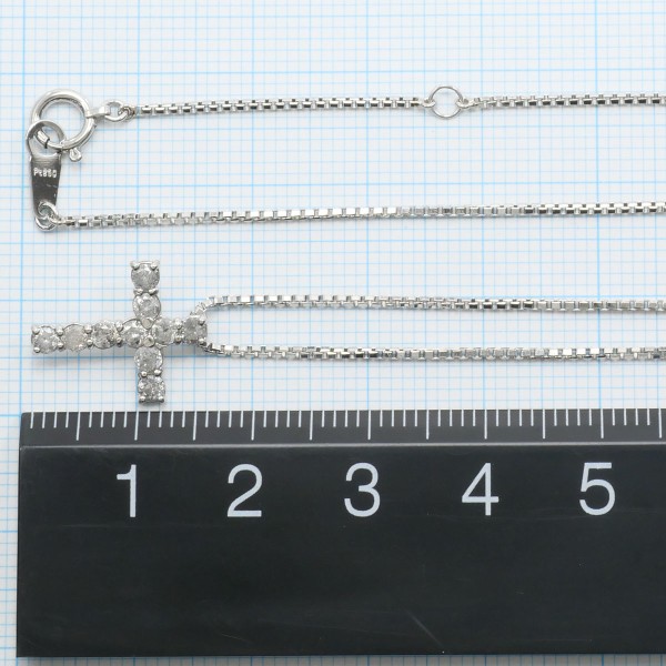 PT1000 PT850 ネックレス ダイヤ 0.5 約40cm ジュエリー 中古 PT1000 PT850 ネックレス ダイヤ 0.5 約40cm ジュエリー 中古