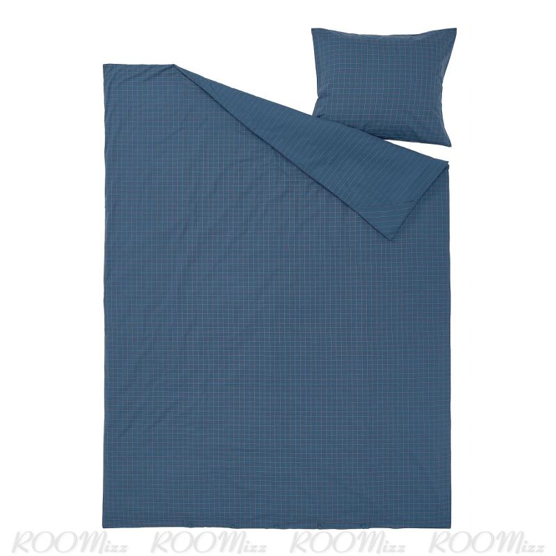 DOFTAKLEJA ドフタクレイヤ 掛け布団カバー＆枕カバー - ダークブルー/ライトブラウン 150x200/50x60 cm