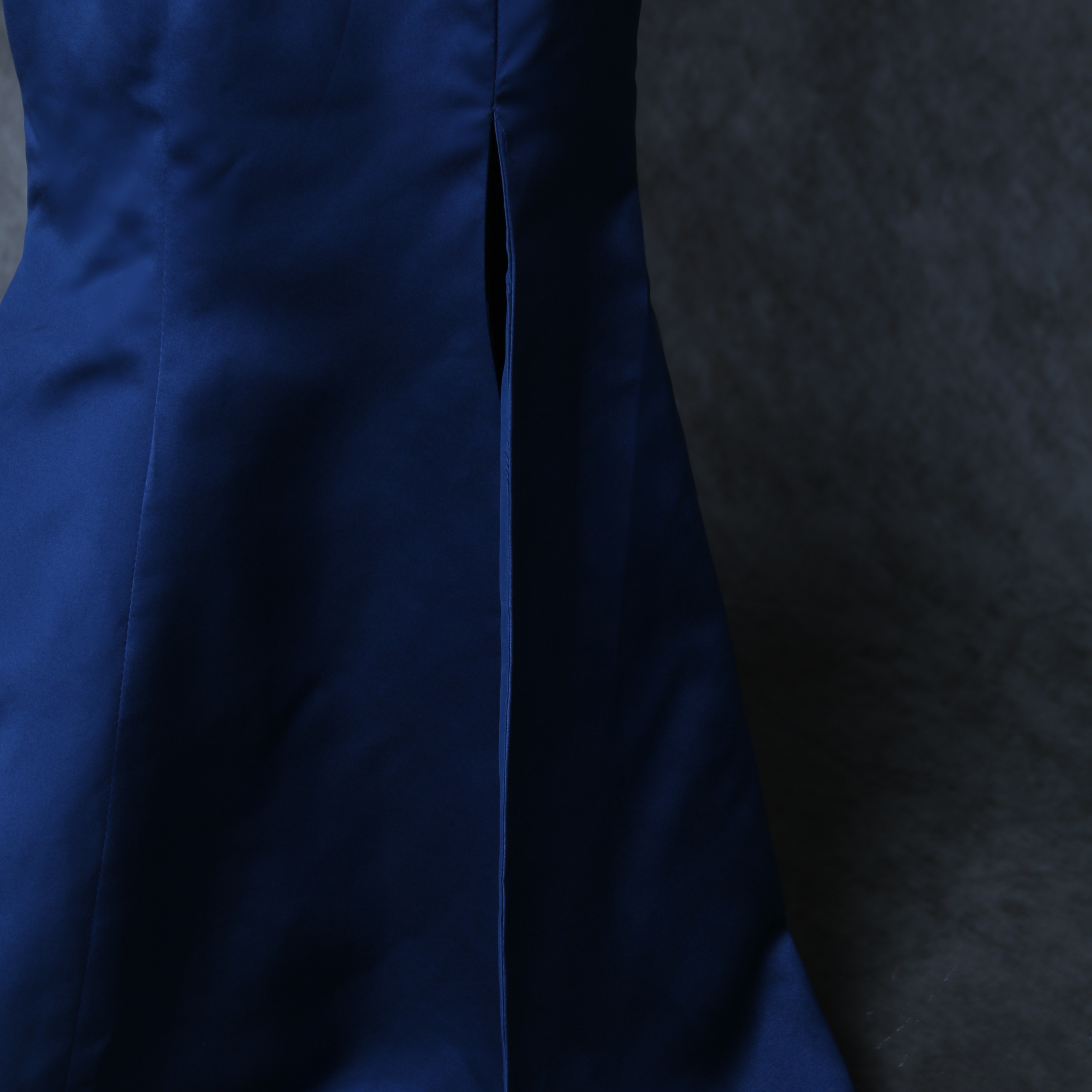 パーティードレス ネイビー ファスナー 肩出し マーメイドライン フロントスリット 二次会 パーティードレス ネイビー ファスナー 肩出し マーメイドライン フロントスリット 二次会