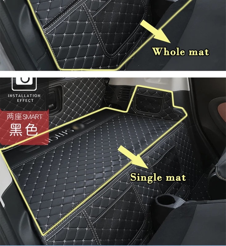 車のボンネット用の革製トランクマット,インテリアデザイン,451および453用の2つのカーアクセサリー