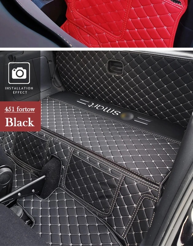 車のボンネット用の革製トランクマット,インテリアデザイン,451および453用の2つのカーアクセサリー