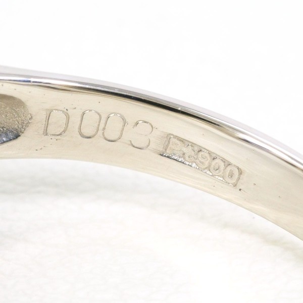 PT900 プラチナ リング 指輪 18号 サンゴ ダイヤ 0.03 ジュエリー 中古