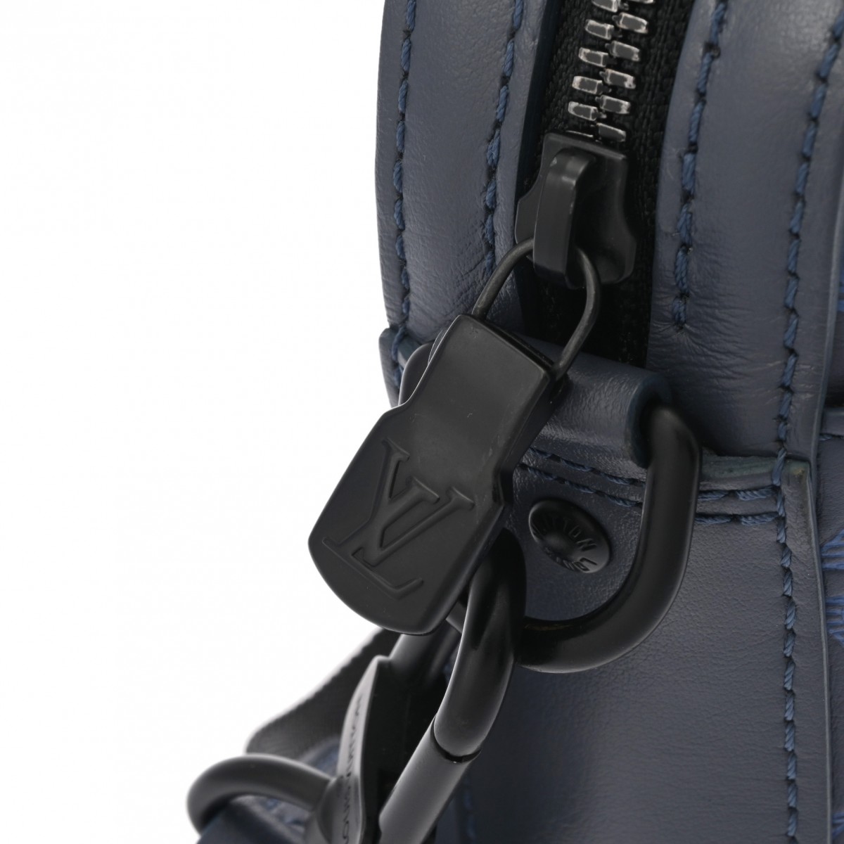 モノグラムシャドウ デュオメッセンジャー ブルーグレー系 M45730 メンズ レザー ショルダーバッグ Aランク 中古 銀蔵