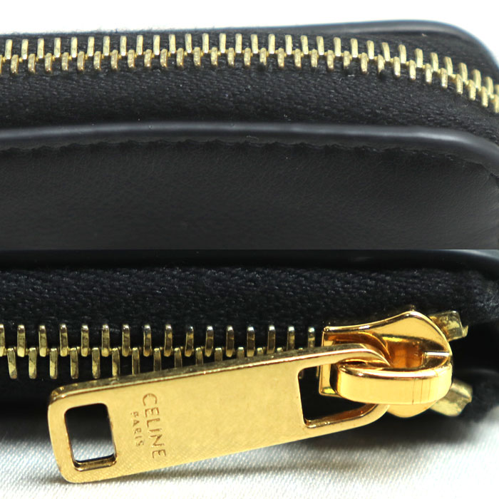 CELINE セリーヌ トリオンフ レザー コインケース ブラック 10C663DR8.38NO レディース 中古 CELINE セリーヌ トリオンフ レザー コインケース ブラック 10C663DR8.38NO レディース 中古