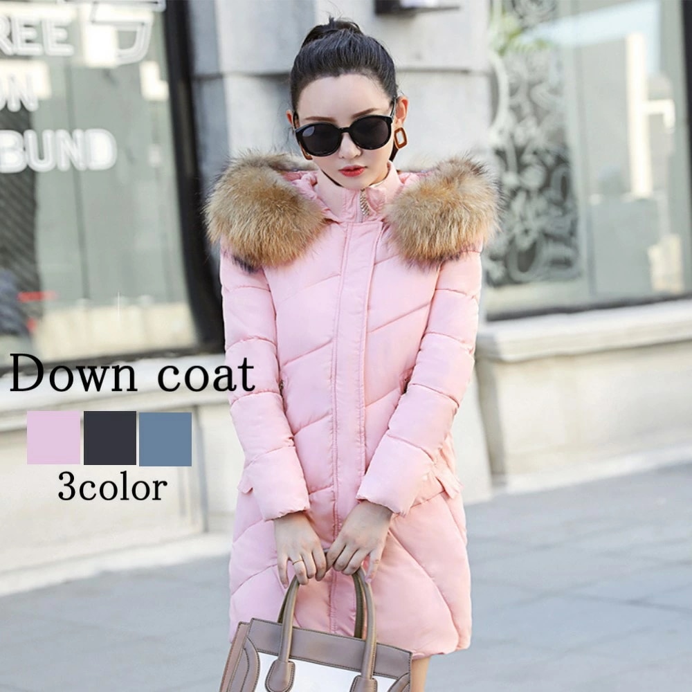 ダウンジャケット レディース ファーフードミドルダウン 丈 白 赤 防風 おしゃれ 冬 20代 ブランド 軽量 大きいサイズ ロング ダウン ジャンパー スリム ダウンコート 40代 きれいめ フード