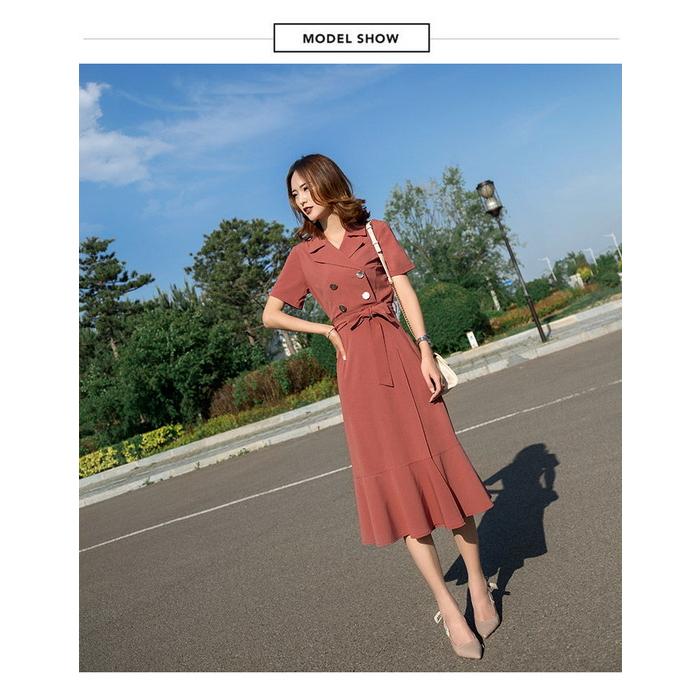 スーツワンピース レディース きれいめ 膝丈ワンピース 春夏新作 半袖ワンピース マーメイドスカート オシャレ結婚式ドレス 通勤OL ゆったり 30代 50代