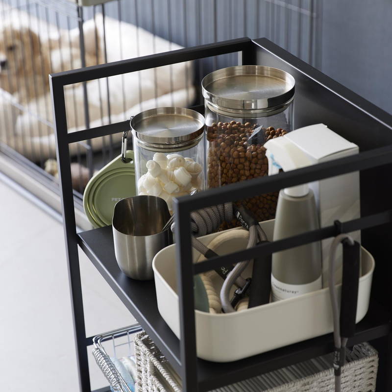 目隠しワゴン tower タワー キッチン ストッカー 収納棚 ランドセル デスク 整理棚 キャスター付 ブラック