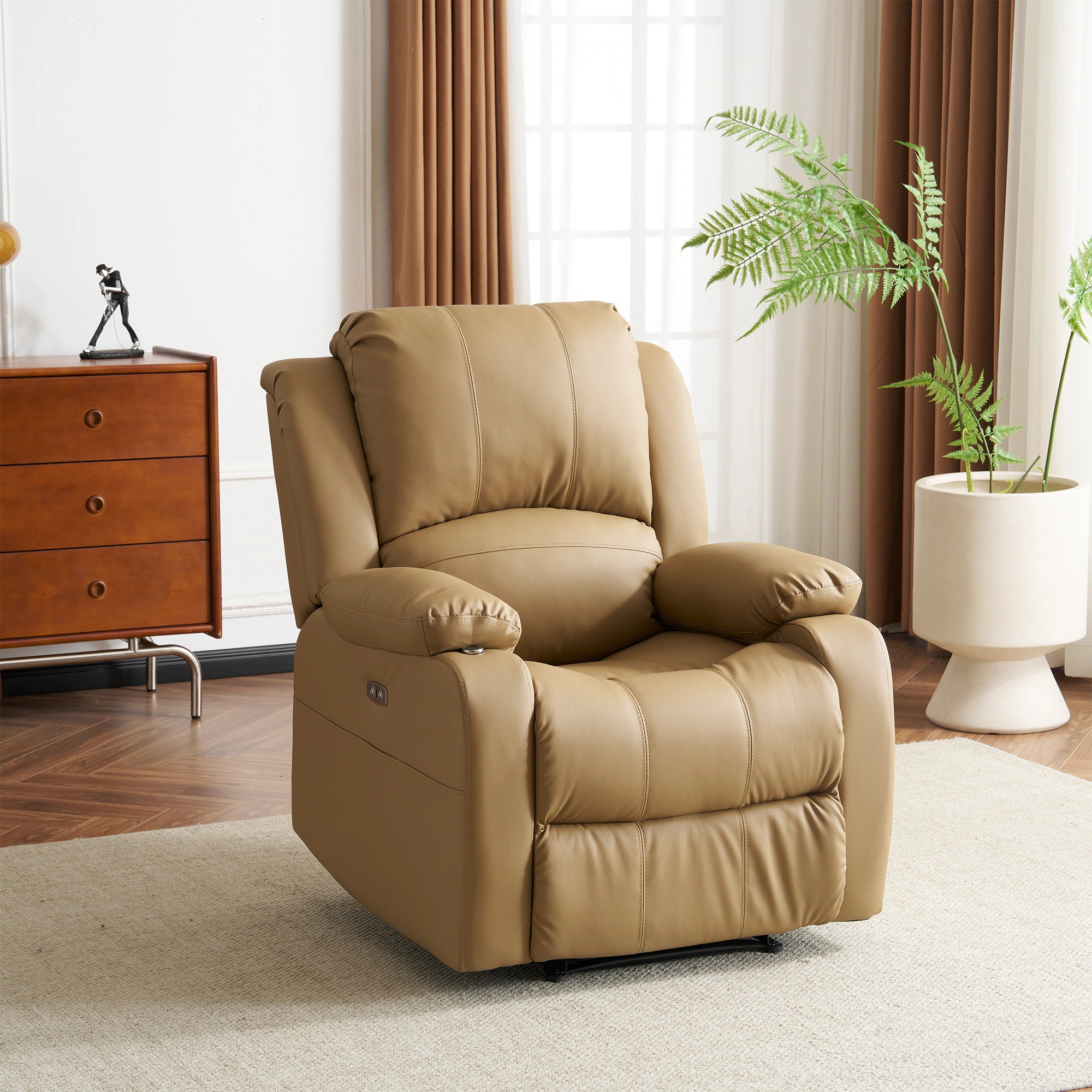 219リクライニングチェア テーブル付き リクライニングソファ 1人掛け 電動 リクライニング ファブリック オットマン一体型 パーソナルチェアー 電動ソファ 耐圧分散 リクライニングチェア 一人暮ら