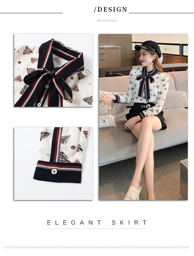 【送料無料】レディース シフォン リボンタイ シャツ ブラウス プリンセススタイル 柄シャツ 【送料無料】レディース シフォン リボンタイ シャツ ブラウス プリンセススタイル 柄シャツ