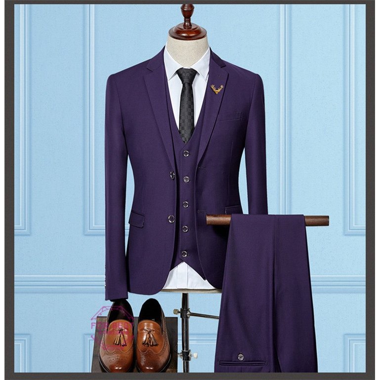 カジュアルスーツ 3ピーススーツ スーツセット メンズ スーツ 2つボタン ビジネススーツ ベスト+