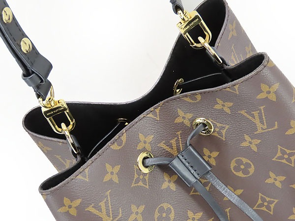 美品ルイヴィトンモノグラムネオノエ巾着型肩掛け斜め掛けショルダーバッグノワールM44020 美品ルイヴィトンモノグラムネオノエ巾着型肩掛け斜め掛けショルダーバッグノワールM44020