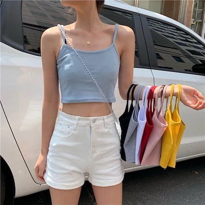 【20点セット】【急速出荷】1枚+1枚夏の準備 ノ一スリ一ブ クロップミニスリムノースリーブインナーに丁度いいコスパ