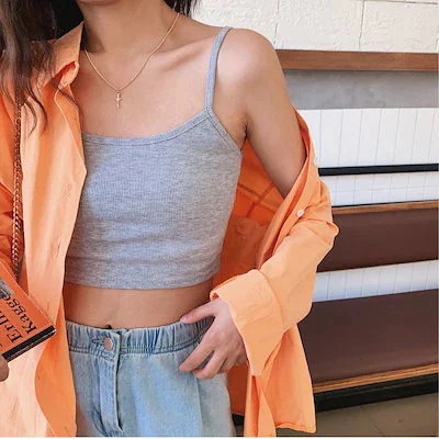 【20点セット】【急速出荷】1枚+1枚夏の準備 ノ一スリ一ブ クロップミニスリムノースリーブインナーに丁度いいコスパ