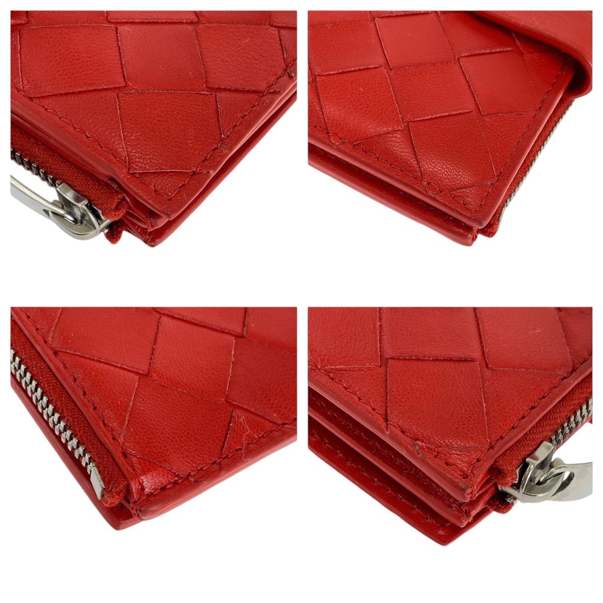 美品 マキシイントレチャート レッド シルバー金具 レザー 折財布 コンパクトウォレット レディース 410707 美品 マキシイントレチャート レッド シルバー金具 レザー 折財布 コンパクトウォレット レディース 410707