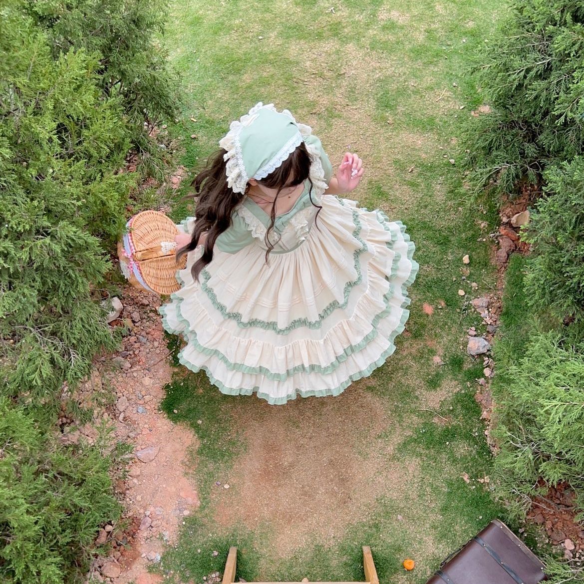 田園風 ロリータワンピースフルセット 田園風 ロリータワンピースフルセット