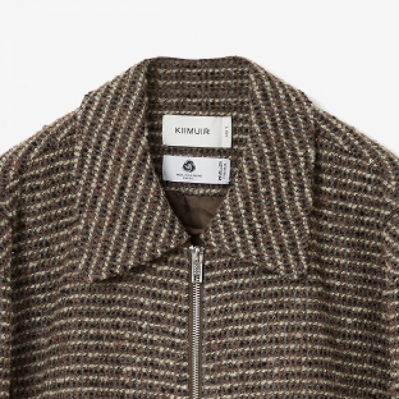KIIMUIRアルパカウール（WOOL）2-WAYバシティジャケット_ブラウン