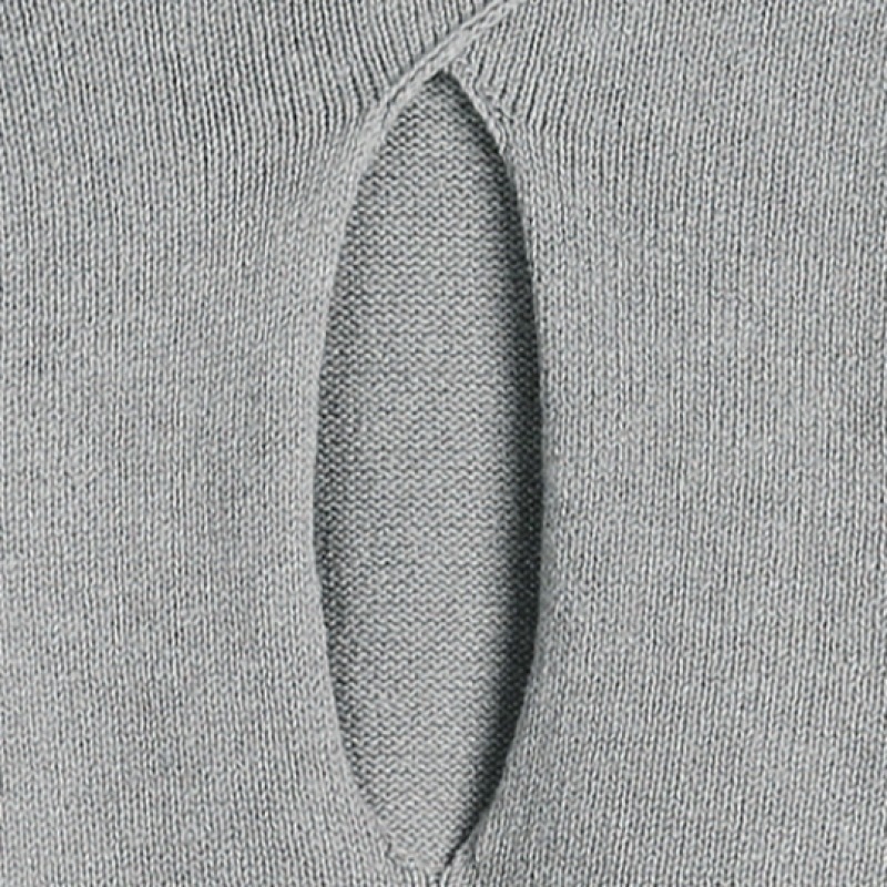 ouieバックホールラウンドネックニットチャコールOU1173 ouieバックホールラウンドネックニットチャコールOU1173