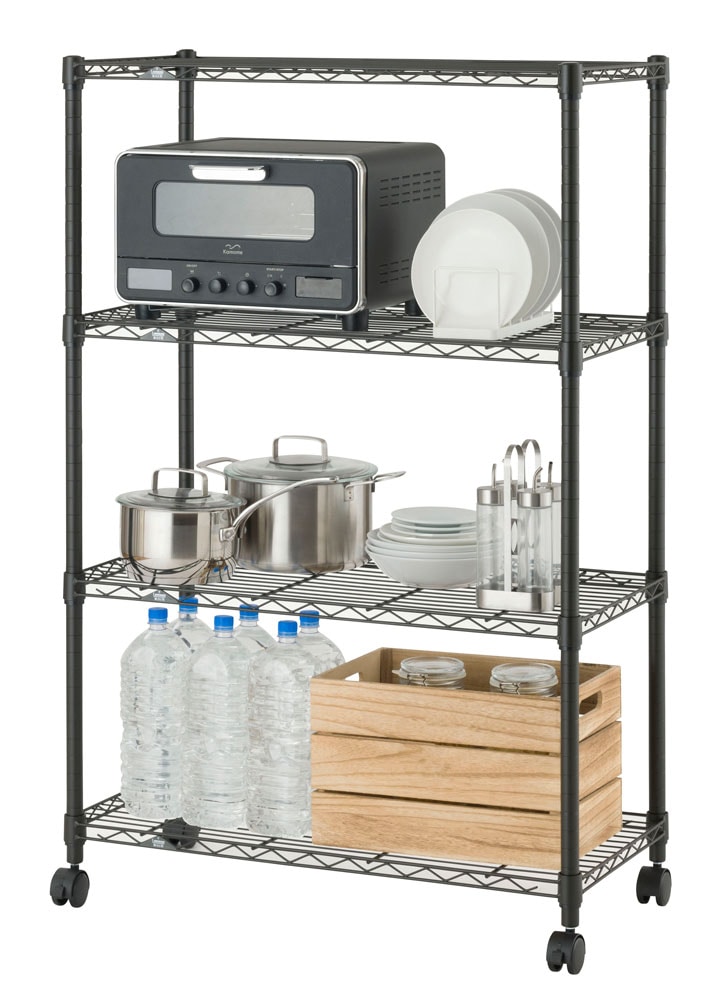 ルミナス NO8012-4 ルミナスノワール 4段ラック 幅81×奥行41×高さ125.5cm NO80124 ルミナス NO8012-4 ルミナスノワール 4段ラック 幅81×奥行41×高さ125.5cm NO80124