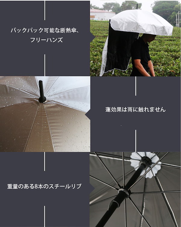 楽天市場】雨具 バーベキュー 傘 農作業 手ぶら傘 雨よけ