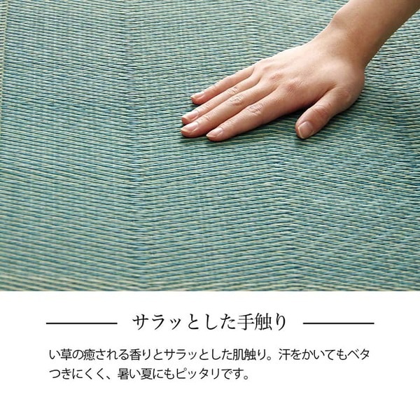 い草ラグ 花ござ 格子柄 抗菌防臭 消臭 江戸間2畳 ウッディブラウン