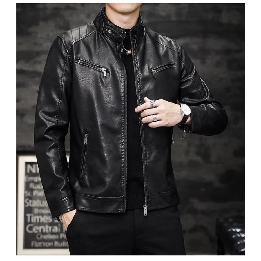 メンズレザージャケット ライダース　 ジャンパー　ブルゾン　 革ジャン 黒 M L XL 2XL 3XL　４ＸＬ 5XL ライダースジャケット 革ジャン メンズ レザージャケット レザー