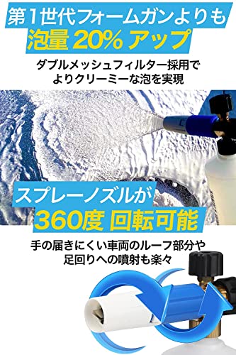 MJJC ケルヒャー用 泡洗車 フォームガン ケルヒャーK2,K3,K4,K5,MINI,JTKに対応 高圧洗浄機に接続でモコモコ泡洗車を実現 (フォームキャノンS（青）)