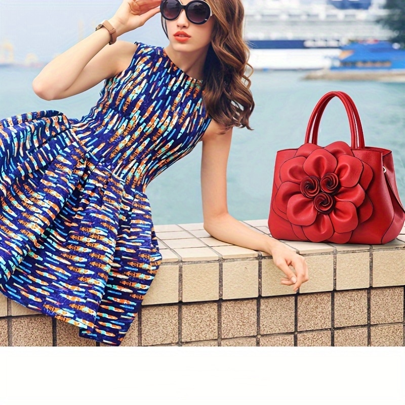 シンプル 上品 レディース ショルダーバッグ ローズ柄 花柄 大容量 軽量 通勤 通学 ママバッグ 旅行 斜めがけ 肩掛け 春 夏 秋 冬 ギフト プレゼント 高見え 大人可愛い