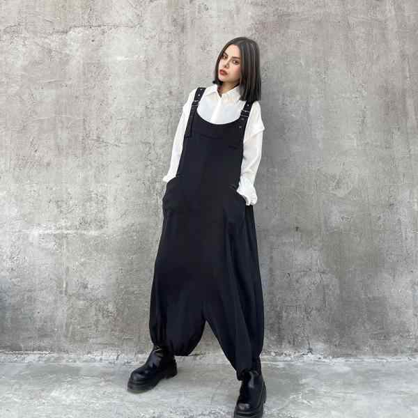 サロペット オーバーオール オールインワン レディース パンツ ワイドパンツ 作業服 ガウチョ サルエルパンツ 楽ちん ゆったり 体型カバー 送料無料