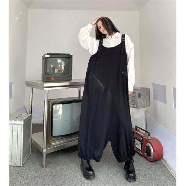 サロペット オーバーオール オールインワン レディース パンツ ワイドパンツ 作業服 ガウチョ サルエルパンツ 楽ちん ゆったり 体型カバー 送料無料
