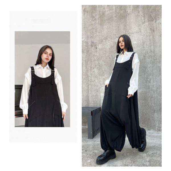 サロペット オーバーオール オールインワン レディース パンツ ワイドパンツ 作業服 ガウチョ サルエルパンツ 楽ちん ゆったり 体型カバー 送料無料