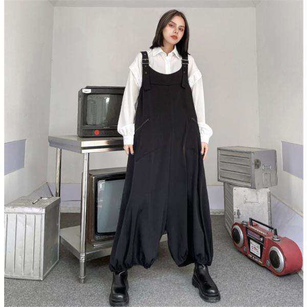 サロペット オーバーオール オールインワン レディース パンツ ワイドパンツ 作業服 ガウチョ サルエルパンツ 楽ちん ゆったり 体型カバー 送料無料