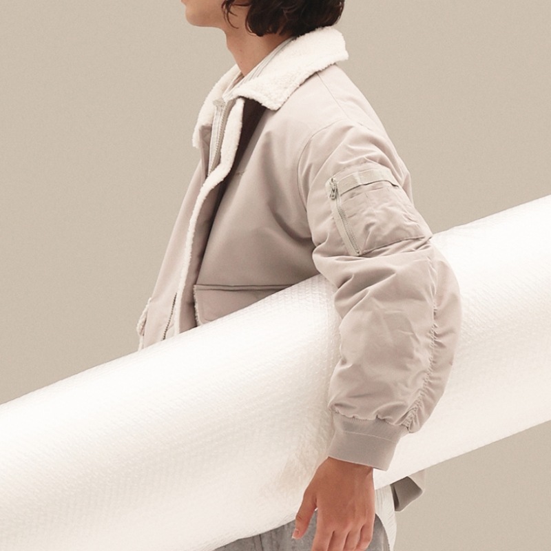 COVERNAT パディドカラ MA 1ジャケットベージュ