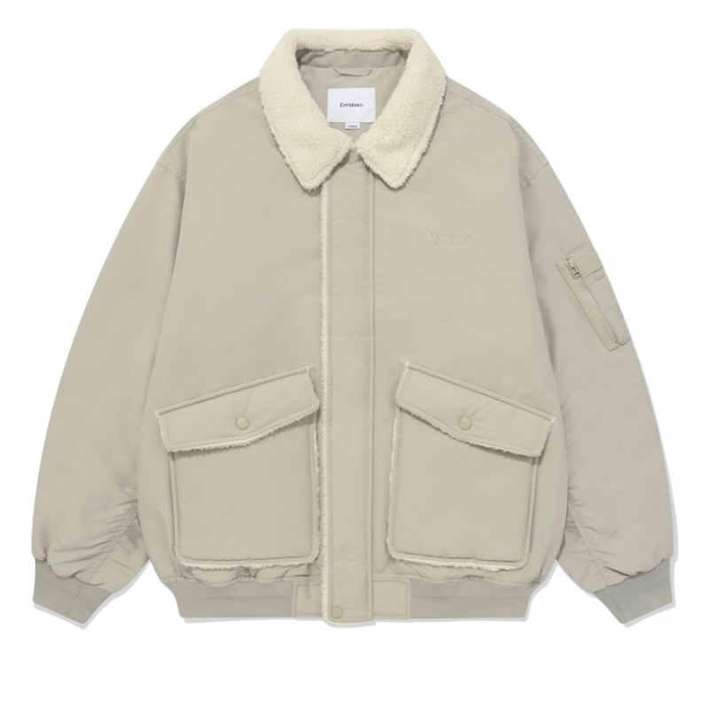 COVERNAT パディドカラ MA 1ジャケットベージュ