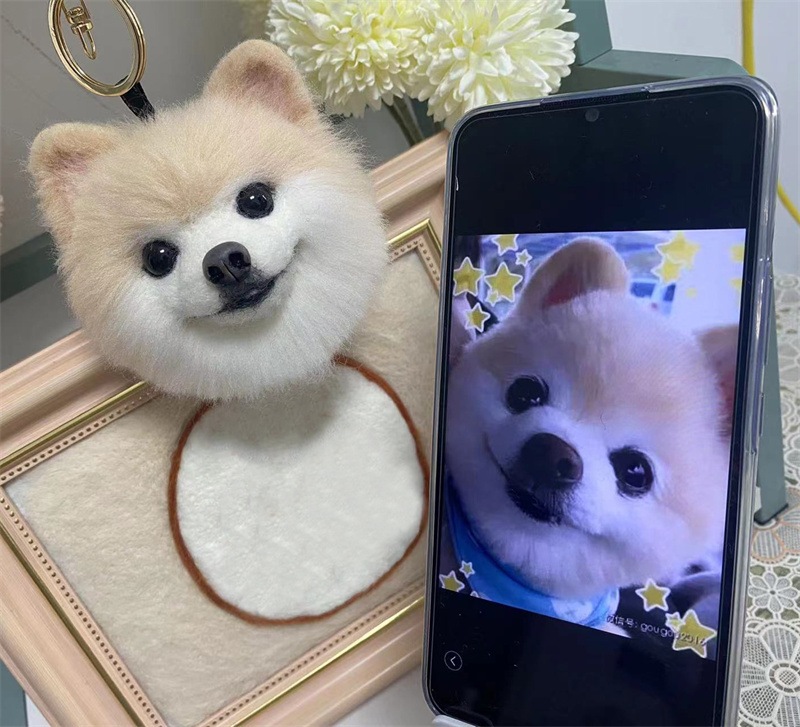 写真から作る 羊毛フェルト 人形 ミニチュア マスコット ふわふわ羊毛で作る 手作り メモリアルグッズ 犬 猫 ペット ストラップ オーダーメイド プレゼント