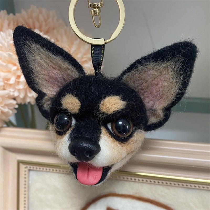 写真から作る 羊毛フェルト 人形 ミニチュア マスコット ふわふわ羊毛で作る 手作り メモリアルグッズ 犬 猫 ペット ストラップ オーダーメイド プレゼント