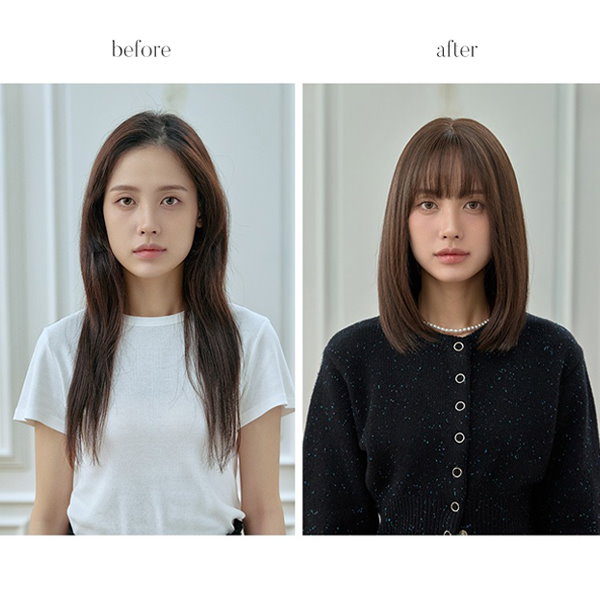 Qoo10] ピンクエイジ 総手植えフルウィッグ) リーフカット マ