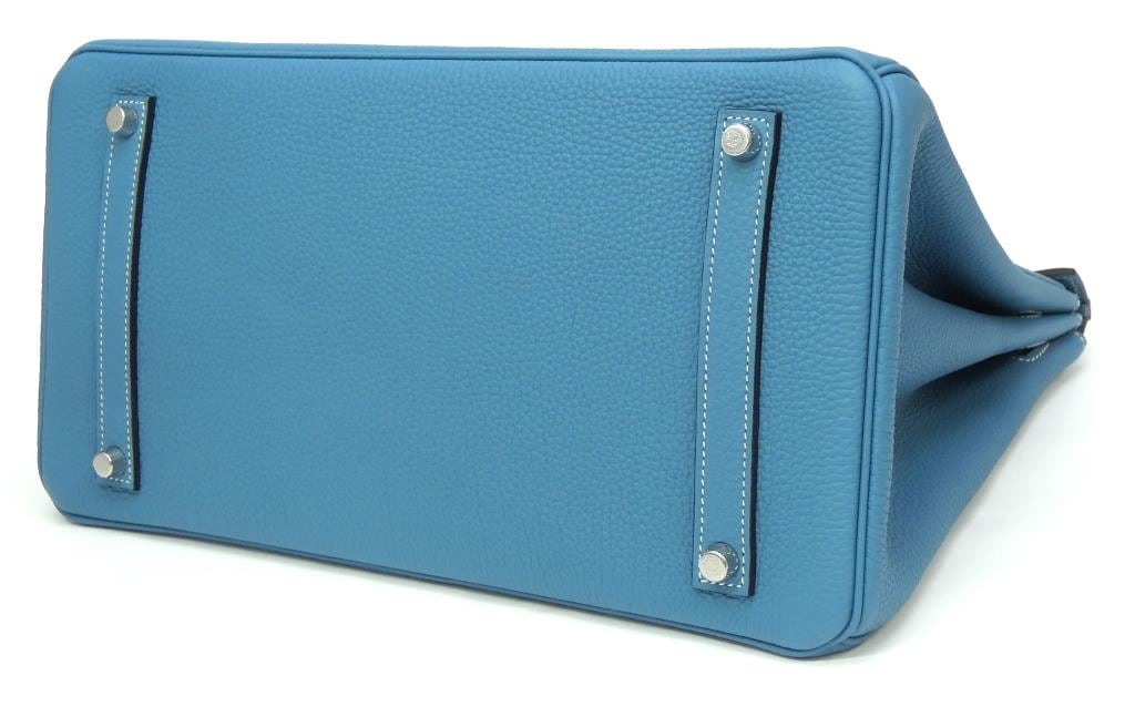 エルメス HERMES ハンドバッグ バーキン35 B刻印 SV金具 ニューブルージーン トゴ 【中古】(66389)